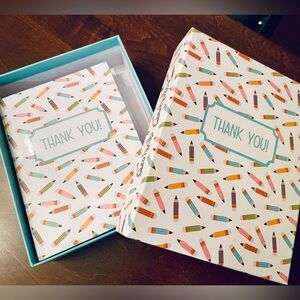 NWT! Set of 20 Thank you cards + envelopes. New in box. Perfect for teachers!